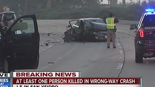 At least one person killed in wrong-way crash