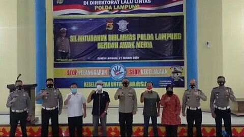 Direktorat Lalu Lintas Polda Lampung silaturahmi dengan awak media di Lampung