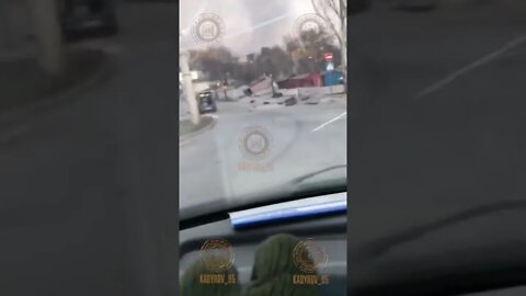 Chechen Fighter Takes A Drive Around Mariupol