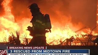 TFD: Homeless gather in abandoned building before fire broke out Saturday morning, 3 rescued.