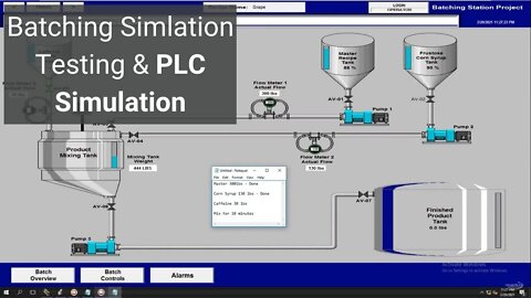 PLC Simulation Testing Using FactoryTalk View Studio | Batching PLC Day-45