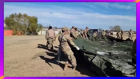 TX NG SOLDIERS DEPLOYING A COMMAND POST & BLOCKING THE FEDS ACCESSING THE AREA