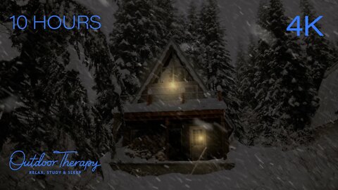 Blizzard in Snoqualmie 4K | 10 Hour Howling Wind & Blowing Snow Ambience | Relax | Study | Sleep