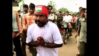 Guy Pulls Motorbike With Moustache