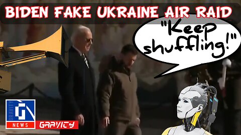 Biden Fake Air Raid Ukraine Visit Propaganda