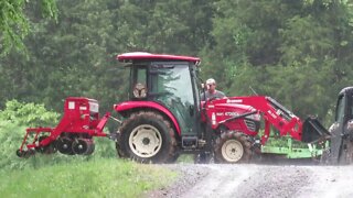 Illinois Land management VLOG! Tractor tilling and planting soybeans for food plots.