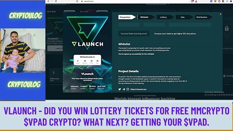 Vlaunch - Did You Win Lottery Tickets For Free MMCRYPTO $VPAD Crypto? What Next? Getting Your $VPAD.