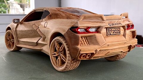 Building Chevrolet Corvette C8 - Wood Carving