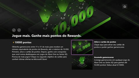 MICROSOFT REWARDS VOLTOU! | | GANHE R$30,00 JOGANDO! 10.000 pontos Só com Jogos do GamePass