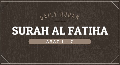 Daily Quran Recitation | Al Fatiha | सूरह फातेहा | Complete | Sheikh Mashary Rashed El Afasi