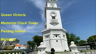 Light street and Queen Victoria Memorial Clock Tower in George Town Penang Island Malaysia
