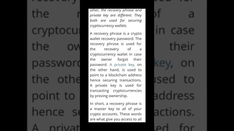 Crypto Wallet: Recovery Phrase vs. Private Key