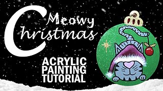 Pouncing Kitty Cat Christmas Ornament | Easy Acrylic Painting Tutorial