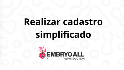 Embryoall - Realizar cadastro simplificado no agendamento