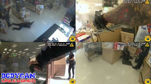 MAN tries to do some last minute shopping and POLICE rush in because he forgot his COUPONS.
