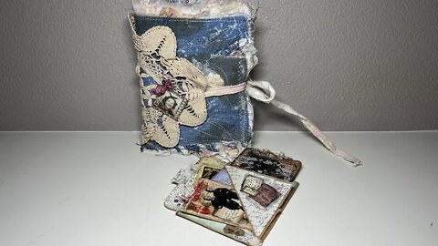 Flip Through of Grungy Denim Journal #2 And Paper Bag Pocket