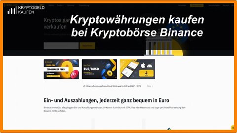 Registrierung und Kryptowährungen kaufen bei Kryptobörse Binance