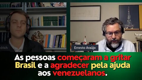 As pessoas começaram a gritar Brasil e a agradecer pela ajuda aos venezuelanos.