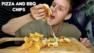 EATING CHEESY PIZZA MUKBANG ASMR (NO TALKING)