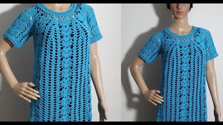 How to crochet elegant dress tutorial and written pattern