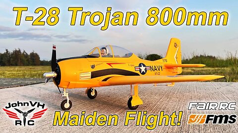 FMS FairRC 800mm T-28 Trojan Yellow MAIDEN FLIGHT Review @fairrc @fmsmodelRC ​