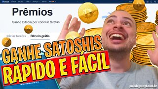 BITCOIN GRÁTIS TD DIA EM 5 MINUTOS - COMO GANHAR SATOSHIS DE GRAÇA NA OKEX