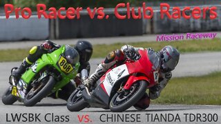 Pro Racer Riding Chinese TIANDA TDR300 vs. Club Racers LW SBK Class @ Mission Raceway | Irnieracing