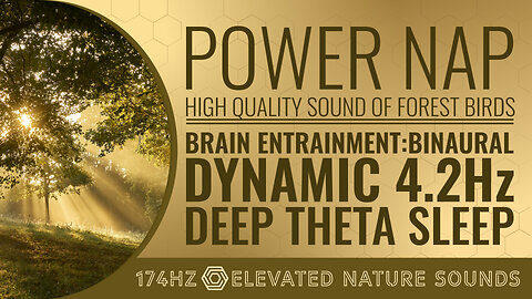 20 minute POWER NAP 174Hz Binaural Dynamic Theta Sleep 4.2Hz HQ Sound of Forest Birds