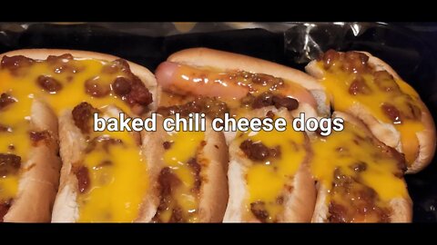 Baked chili cheese dogs