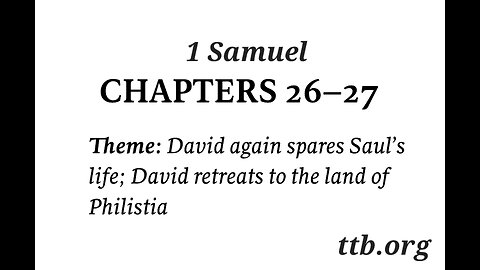 1 Samuel Chapter 26-27 (Bible Study)