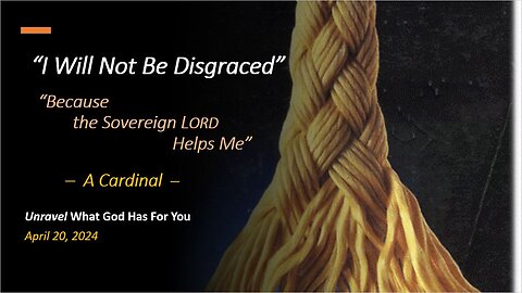 I Will Not Be Disgraced *Cardinal* (Apr 20, 2024)