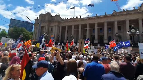 Melbourne strong Hundreds of Thousands protest in Australia against mandatory fascistic vaccination