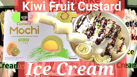 Kiwi Fruit Custard Wrapped In Sweet Rice Dough Ice Cream