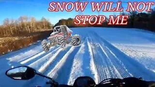 Out On Some Snow Covered Back Roads With The Honda Navi 110cc Motorcycle