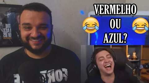 (REACT) VERMELHO OU AZUL? - MELHORES CLIPES (alanzoka)