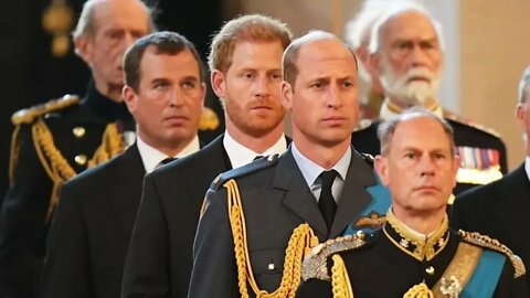 Prince Harry and Prince William, King Charles reunite to walk together behind Queen Elizabeth II's c