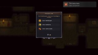 Fez a primeira fatia de carne. O cheiro é meio estranho, mas parece carne comum… Graveyard Keeper