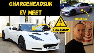 Electric Lotus Evora Teslaswap and Modified Tesla at the ChargeheadsUK Meet!