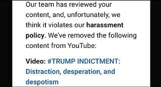 Confirmation: Trump indictment stream exposing Alvin Bragg was flagged by youtube