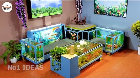 WOW! Unique coffee table aquarium idea for living room _ How to DIY