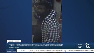 Search for man who tried to sexually assault sleeping woman