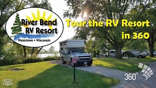 360 Tour of the Overnight Campsites at River Bend RV Resort in Watertown Wisconsin