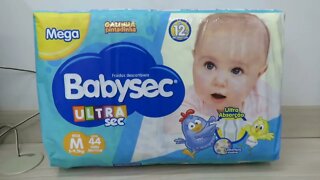 Fralda Babysec Ultrasec Galinha Pintadinha, M, 40 unidades