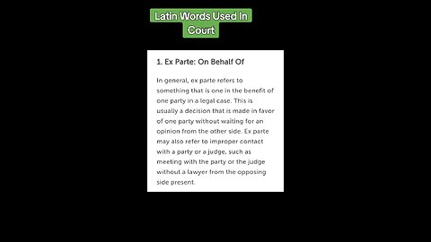 LATIN WORDS IN COURT
