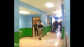 Little Boy Left Alone in Hallway of Robb Elementary