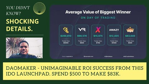 DAOMaker - Unimaginable ROI Success From This IDO Launchpad. Spend $500 To Make $83k.