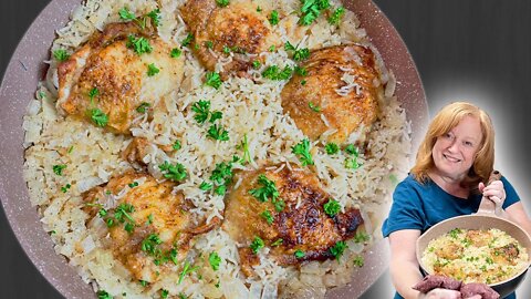 ONE PAN SEARED CHICKEN and RICE for the PERFECT WEEKNIGHT MEAL