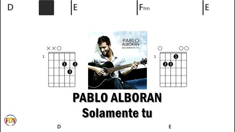 PABLO ALBORAN Solamente tu - (Chords & Lyrics like a Karaoke) HD