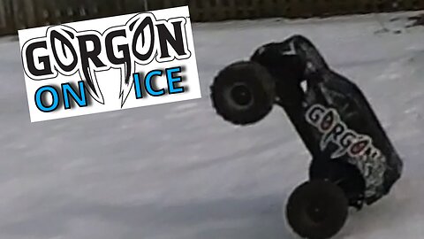 Arrma Gorgon, on ice and impromptu winter rally RC track