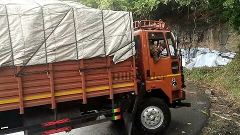 Amazingly skilled Truck driving in dangerous hairpin bend ghat road -hats off to this driver sir